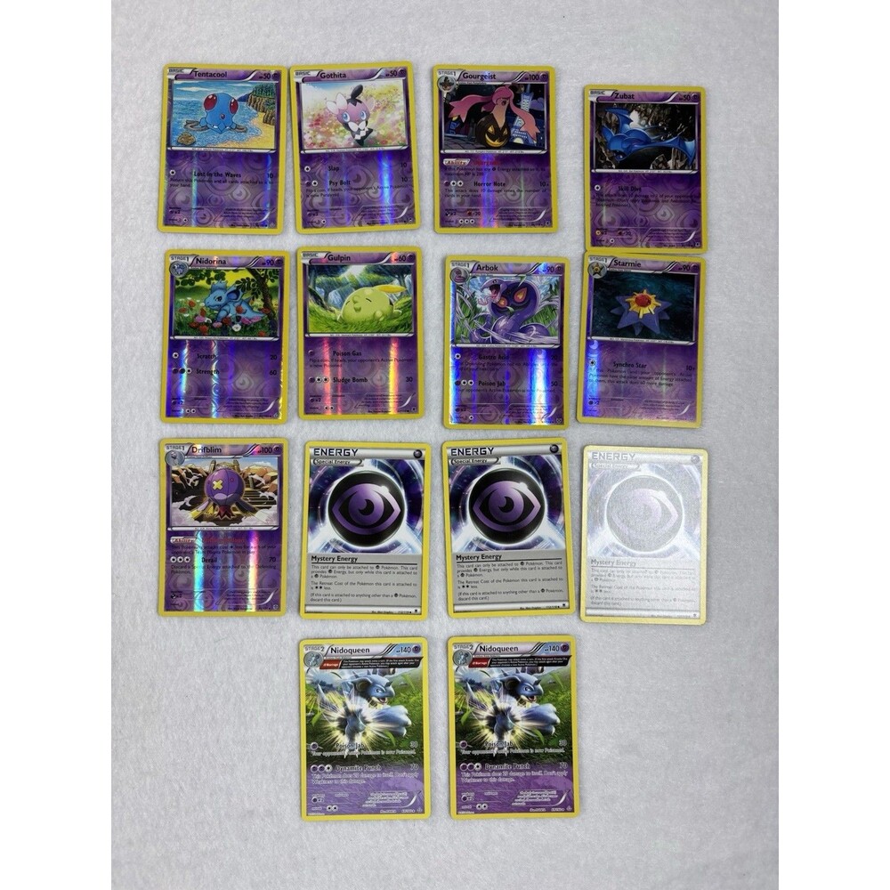 Pokémon TCG Lot of 14 XY Era Cards Reverse Holo Mystery Energy Nidoqueen Preowne